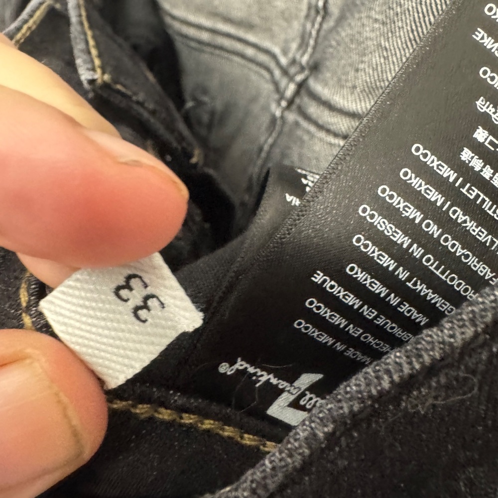 Men's 7 for All Mankind Men's Straight "Slimmy" Jeans Size 33 - Black - Picture 6 of 6